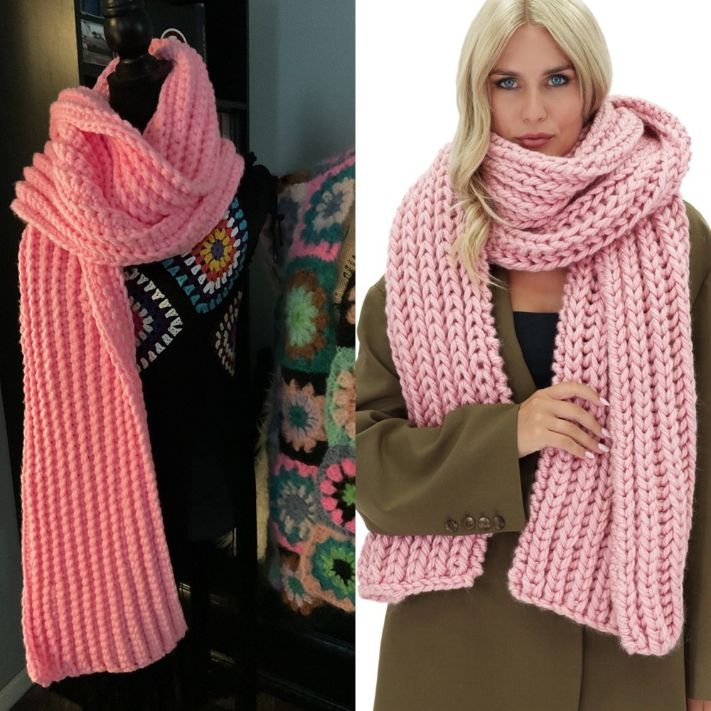 Cotton Candy Bulky Crochet Scarf